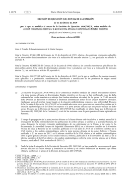 Decisión De Ejecución (Ue) 2019/ 246 De La Comisión