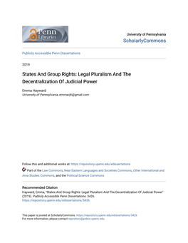 Legal Pluralism and the Decentralization of Judicial Power