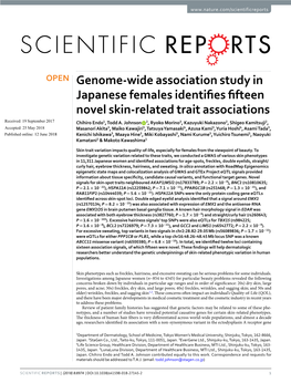 Genome-Wide Association Study in Japanese Females Identifies Fifteen