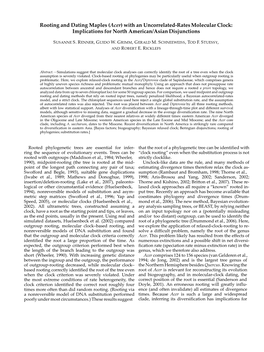 (Acer) with an Uncorrelated-Rates Molecular Clock: Implications for North American/Asian Disjunctions