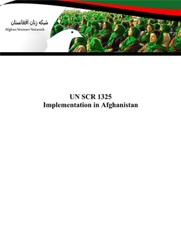 UN SCR 1325 Implementation in Afghanistan