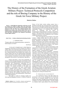 The History of the Formation of the Greek Aviation Military Project