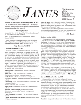 JANUS the Newsletter of the North Carolina Fossil Club 2003 Number