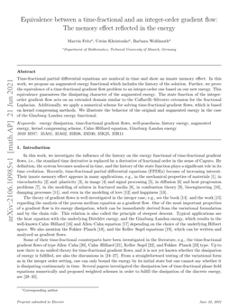 Equivalence Between a Time-Fractional and an Integer-Order Gradient ﬂow: the Memory Eﬀect Reﬂected in the Energy