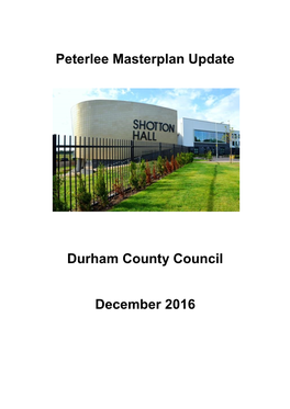 Peterlee Masterplan Update Durham County Council December 2016