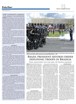 Brazil PRESIDENT REVOKES ORDER Deploying TROOPS IN