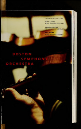 Boston Symphony Orchestra Concert Programs, Season 122, 2002