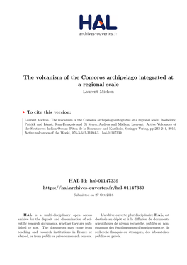 The Volcanism of the Comoros Archipelago Integrated at a Regional Scale Laurent Michon