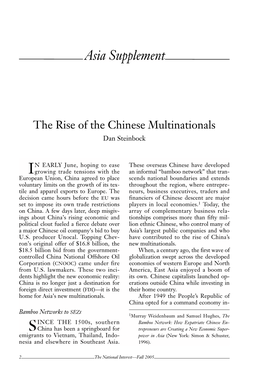 The Rise of the Chinese Multinationals Dan Steinbock