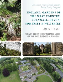 ENGLAND, GARDENS of the WEST COUNTRY: CORNWALL, DEVON, SOMERSET & WILTSHIRE June 10 – 18, 2018
