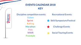 Events Calendar 2018 Key