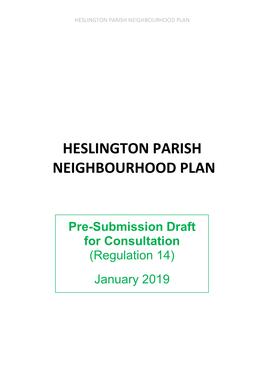 Heslington Parish Neighbourhood Plan