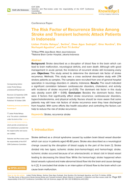 The Risk Factor of Recurrence Stroke Among Stroke and Transient