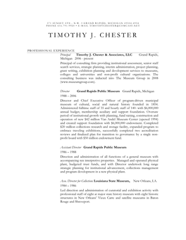 Download Timothy J. Chester's Resume