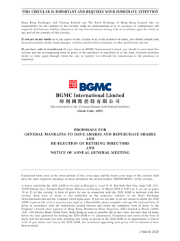 Proposals for General Mandates to Issue Shares and Repurchase Shares and Re-Election of Retiring Directors and Notice of Annual General Meeting