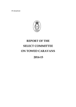 Report of the Select Committee on Towed Caravans 2014-15