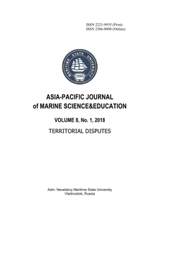 ASIA-PACIFIC JOURNAL of MARINE SCIENCE&EDUCATION