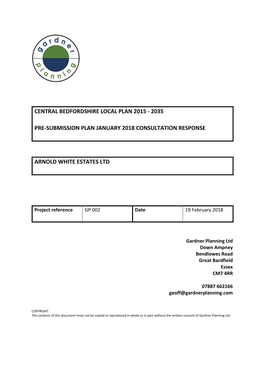 Central Bedfordshire Local Plan 2015 - 2035