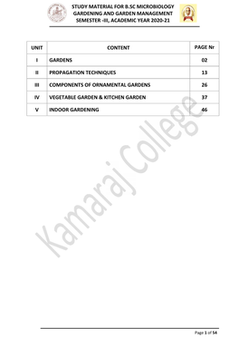 Study Material F Gardening and Semester