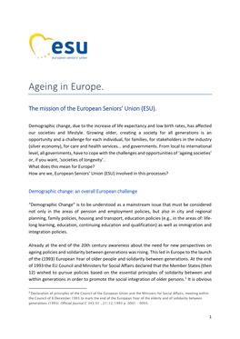 Ageing in Europe