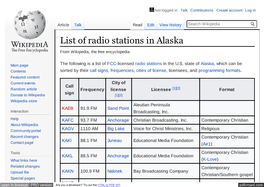 List of Radio Stations in Alaska
