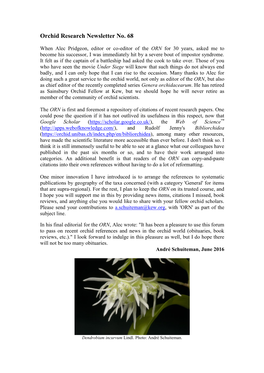 Orchid Research Newsletter 68 (PDF)