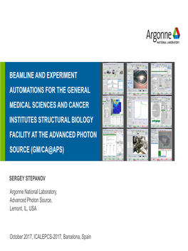 Beamline and Experiment Automations for the General Medical Sciences and Cancer Institutes Structural Biology Facility at the Advanced Photon Source (Gm/Ca@Aps)