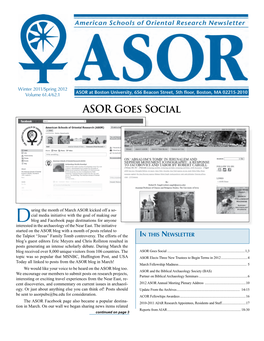 ASOR Goes Social