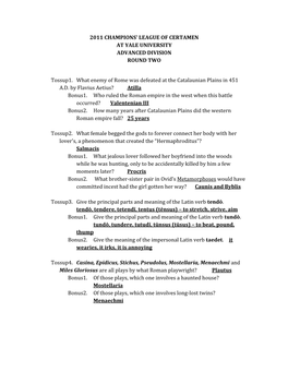 2011 Champions' League of Certamen