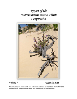 Report of the Intermountain Native Plants Cooperative