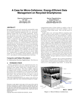 A Case for Micro-Cellstores: Energy-Efficient Data Management