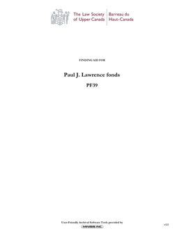 Paul J. Lawrence Fonds PF39
