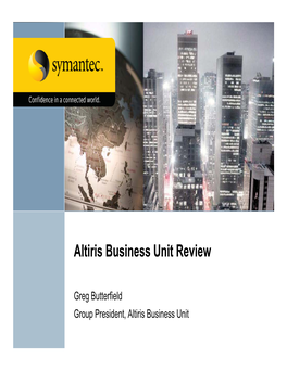 Why Symantec and Altiris?