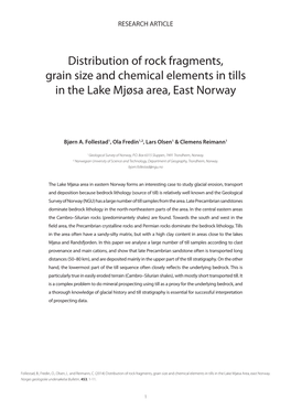 Distribution of Rock Fragments, Grain Size and Chemical Elements in Tills in the Lake Mjøsa Area, East Norway