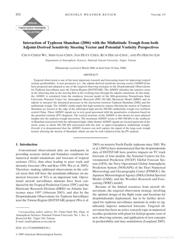 Interaction of Typhoon Shanshan (2006) with the Midlatitude Trough from Both Adjoint-Derived Sensitivity Steering Vector and Potential Vorticity Perspectives