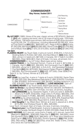 COMMISSIONER Bay Horse; Foaled 2011 Bold Reasoning Seattle Slew