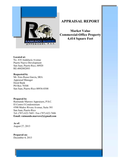 Appraisal Report