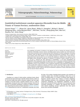 From the Middle Triassic of Yunnan Province, Southwestern China T ⁎ Jinyuan Huanga,B,C,D, , Shixue Huc, Qiyue Zhangc, Philip C.J