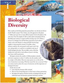 Unit 1 Biological Diversity