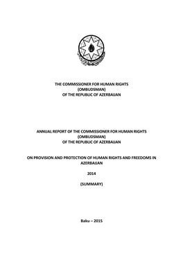 The Commissioner for Human Rights (Ombudsman) of the Republic of Azerbaijan