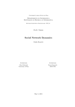 Social Network Dynamics