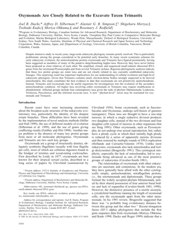 Oxymonads Are Closely Related to the Excavate Taxon Trimastix