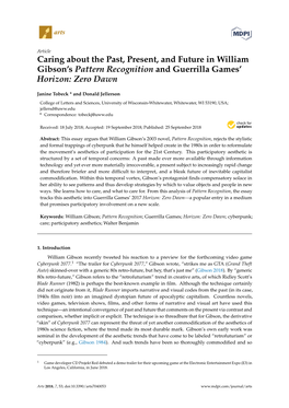 Caring About the Past, Present, and Future in William Gibson's Pattern