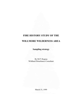 C:\MISC\Foothills\Willmore\Sampling Strategies.Wpd