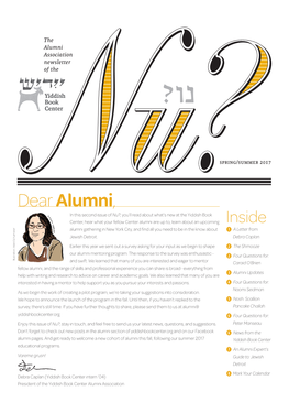 The Yiddish Book Center Alumni Association Newsletter, Spring