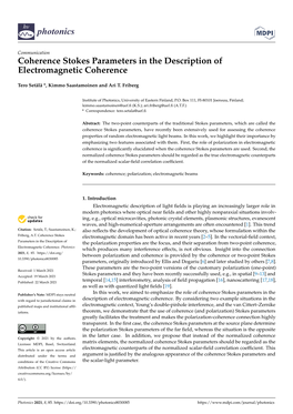 Coherence Stokes Parameters in the Description of Electromagnetic Coherence