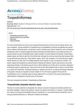 Torpediniformes - Accessscience from Mcgraw-Hill Education Page 1 of 3