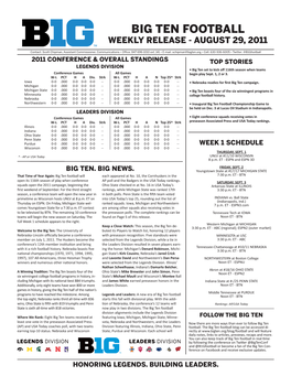 Big Ten Football Weekly Release - August 29, 2011