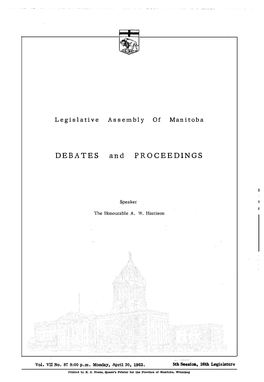 DEBATES and PROCEEDINGS