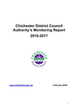 Chichester District Council Authority's Monitoring Report 2016-2017